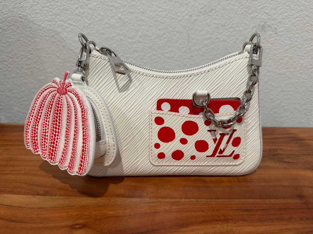 Louis Vuitton "Preloved" Marellini Yayoi Kusama Infinity Dots Handbag Epi Leather