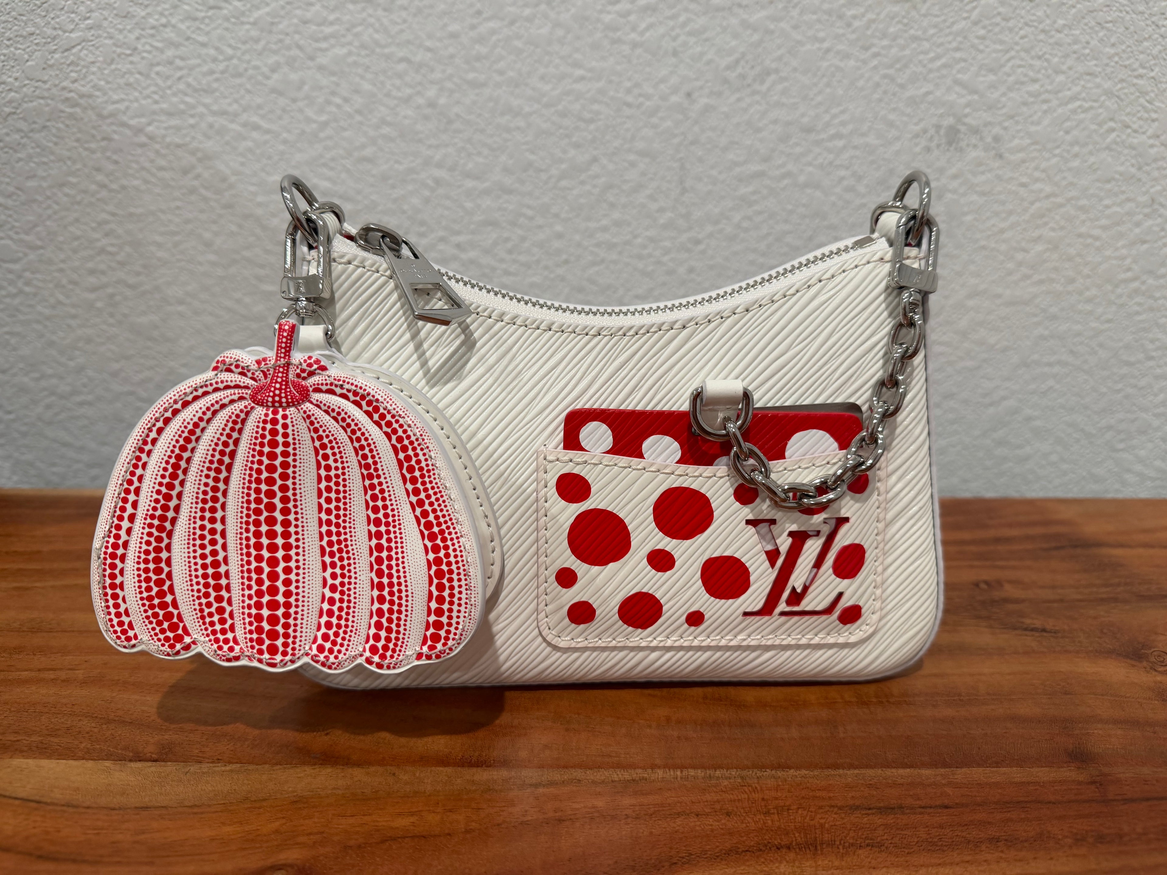 Louis Vuitton "Preloved" Marellini Yayoi Kusama Infinity Dots Handbag Epi Leather