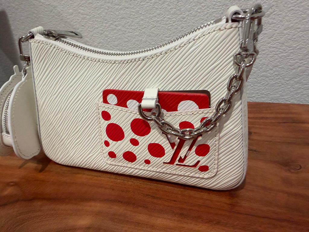 Louis Vuitton "Preloved" Marellini Yayoi Kusama Infinity Dots Handbag Epi Leather