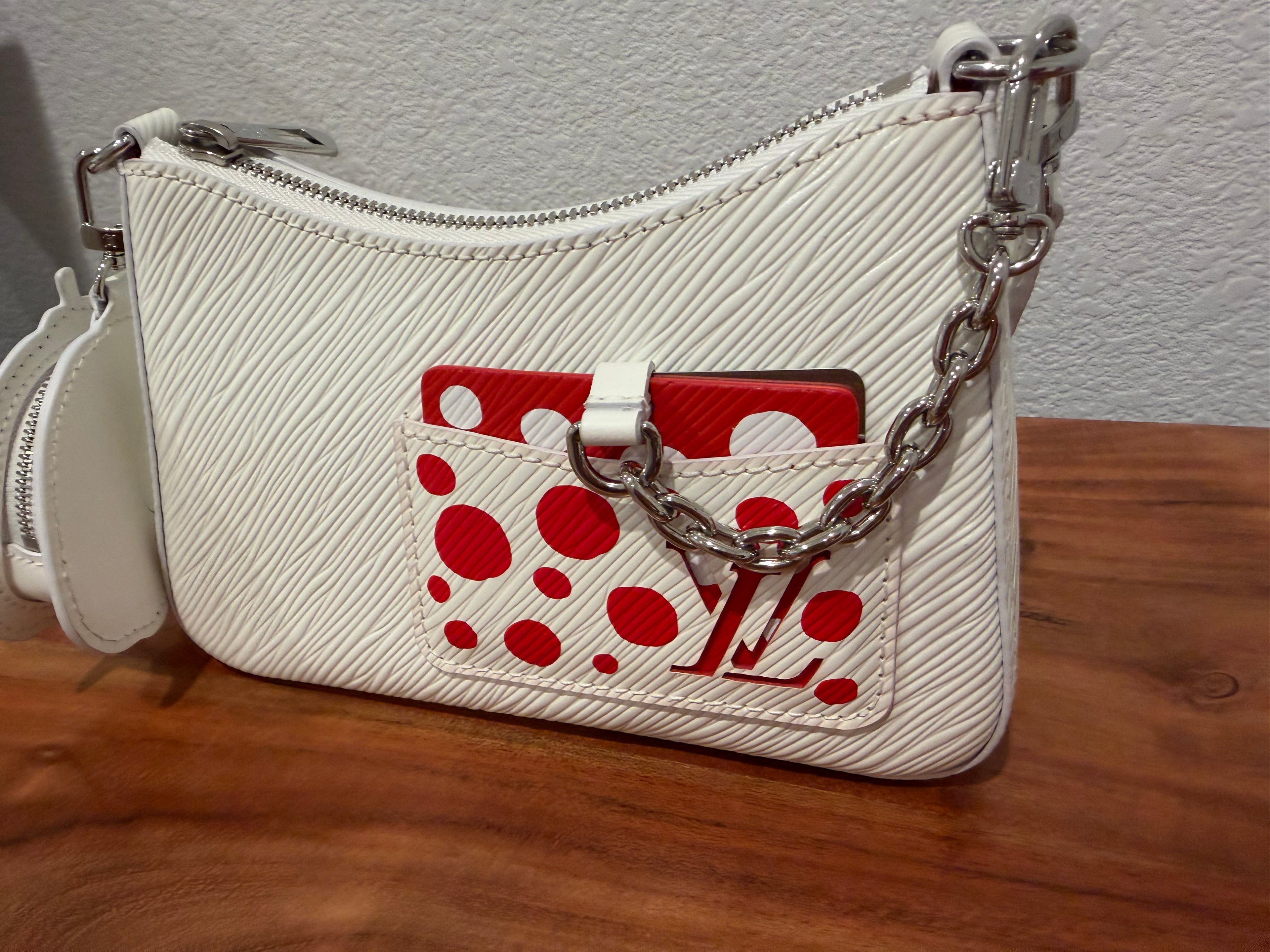 Louis Vuitton "Preloved" Marellini Yayoi Kusama Infinity Dots Handbag Epi Leather