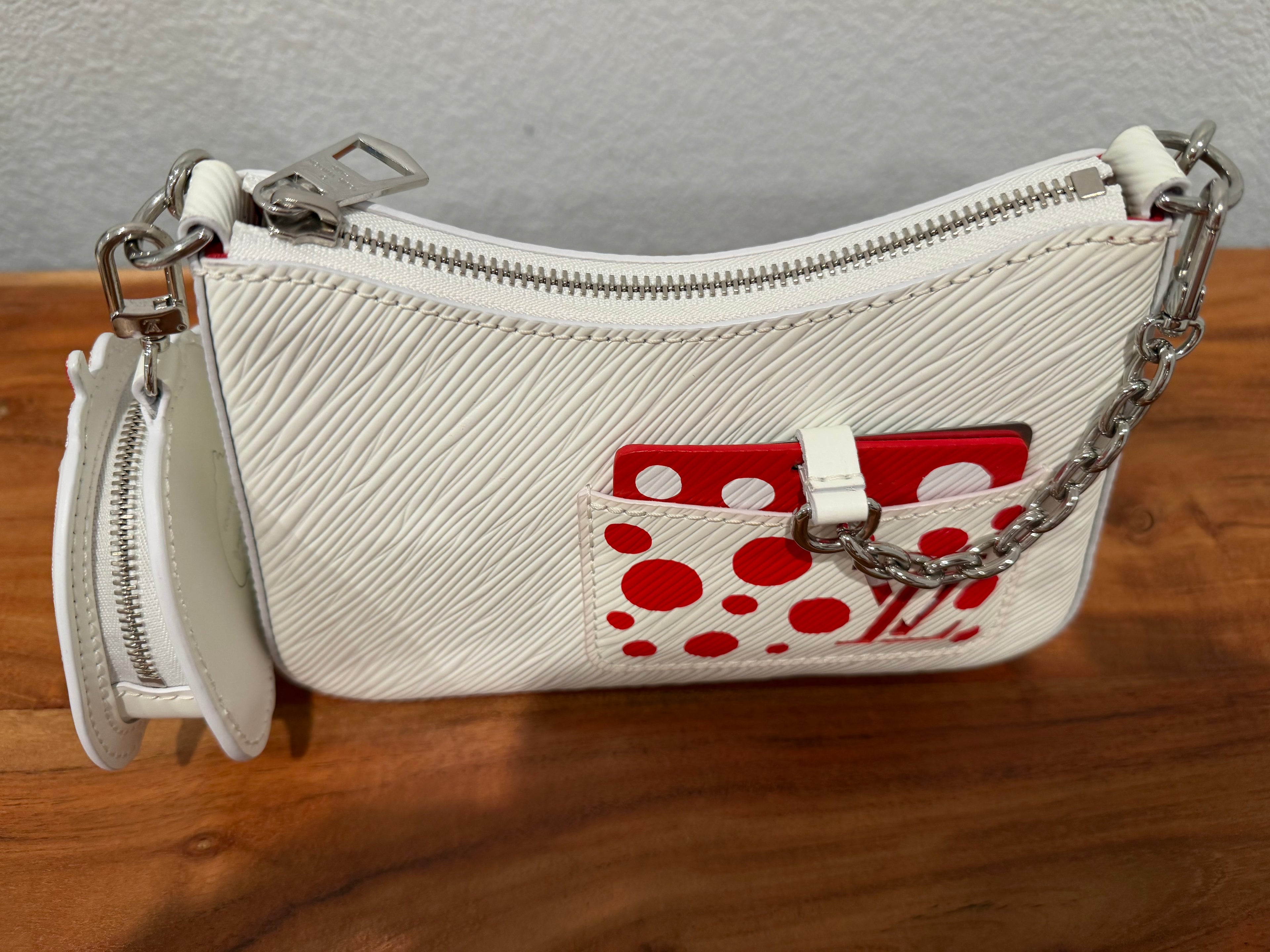 Louis Vuitton "Preloved" Marellini Yayoi Kusama Infinity Dots Handbag Epi Leather